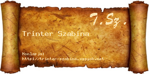 Trinter Szabina névjegykártya